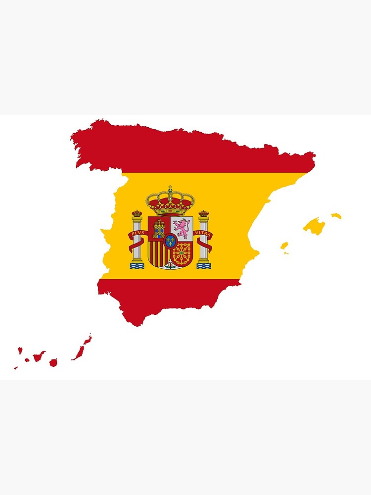 Espagne drapeau carte - carte de l'Espagne drapeau (le Sud de l