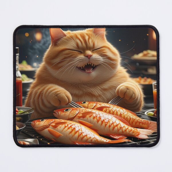 Vista previa del artículo con la obra «Un gato gordo de color naranja», diseñado y vendido por Dream images.
