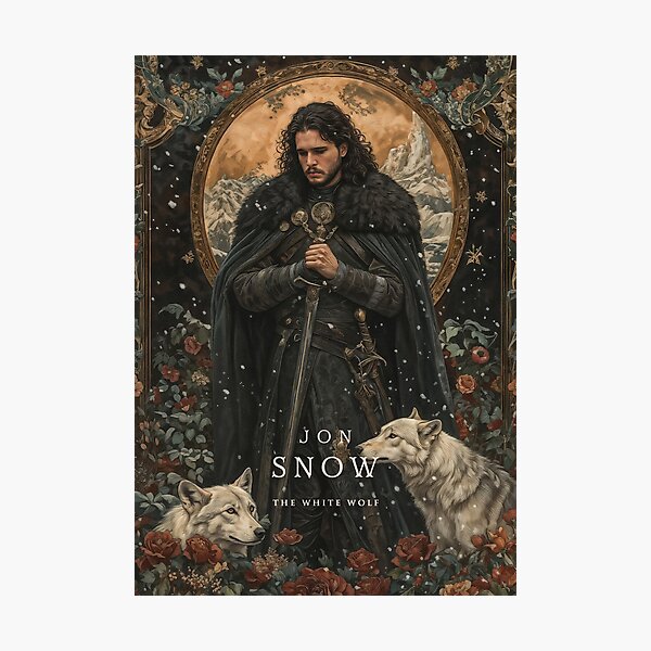 Item preview, Jon Snow Illustration "The White Wolf" - The White Wolf  designed and sold by Studio RTN.