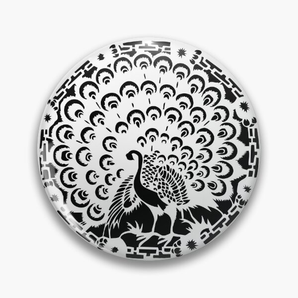 Item preview, Hand painted of Black Peacock Beautiful Chinese paper cutting art and designs designed and sold by Bspaces.