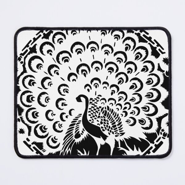 Item preview, Hand painted of Black Peacock Beautiful Chinese paper cutting art and designs designed and sold by Bspaces.