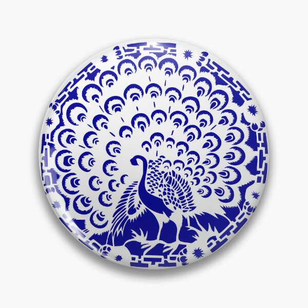 Item preview, Hand painted of Blue Peacock Beautiful Chinese paper cutting art and designs designed and sold by Bspaces.
