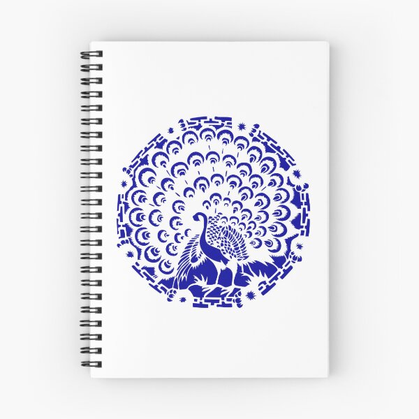 Item preview, Hand painted of Blue Peacock Beautiful Chinese paper cutting art and designs designed and sold by Bspaces.
