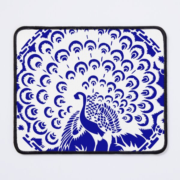Item preview, Hand painted of Blue Peacock Beautiful Chinese paper cutting art and designs designed and sold by Bspaces.