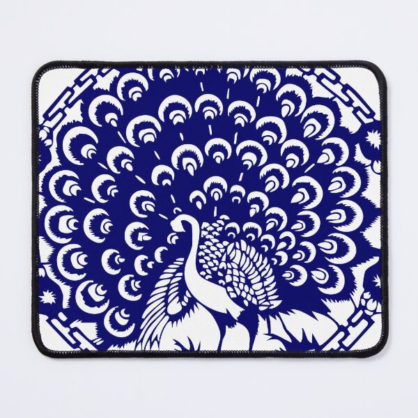 Item preview, hand painted of Blue peacock Beautiful Chinese paper cutting art and designs designed and sold by Bspaces.