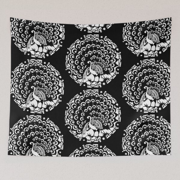 Item preview, Hand painted of white Peacock Beautiful Chinese paper cutting art and designs designed and sold by Bspaces.