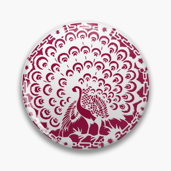 Item preview, Hand painted of Red peacock Beautiful Chinese paper cutting art and designs designed and sold by Bspaces.