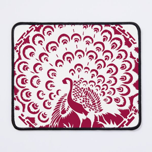Item preview, Hand painted of Red peacock Beautiful Chinese paper cutting art and designs designed and sold by Bspaces.