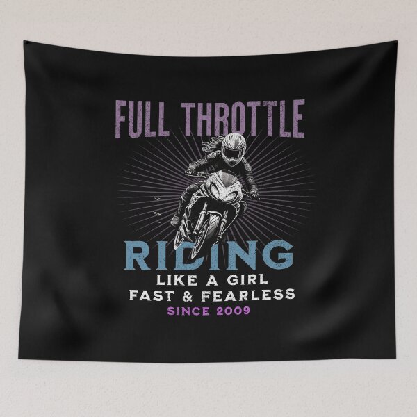 Item preview, Full Throttle - Riding Like a Girl Since 2009 designed and sold by LegendaryDesigns.