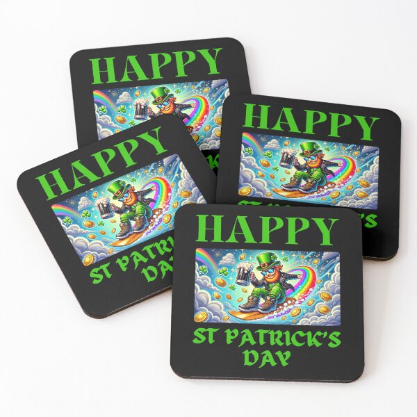 Item preview, Happy St Patrick's Day - Surfing The Rainbow designed and sold by Manic Merch Designs.