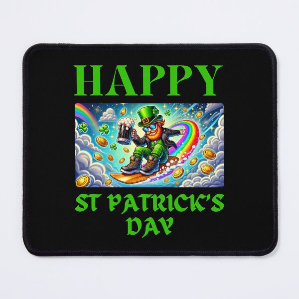 Item preview, Happy St Patrick's Day - Surfing The Rainbow designed and sold by Manic Merch Designs.