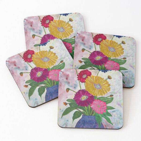 Item preview, Flowers - Gerbera Daisies in Blue Vase designed and sold by GraceArtMusic.
