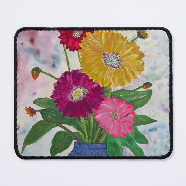Item preview, Flowers - Gerbera Daisies in Blue Vase designed and sold by GraceArtMusic.