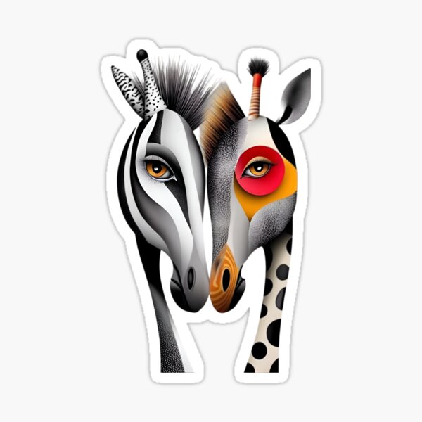 Item preview, "Zebra & Giraffe: A Wild Fusion" designed and sold by Art is my Voice .