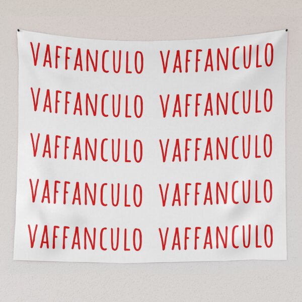 Item preview, Narrow Vaffanculo capital red text Italian word designed and sold by EmeraldeaArt.