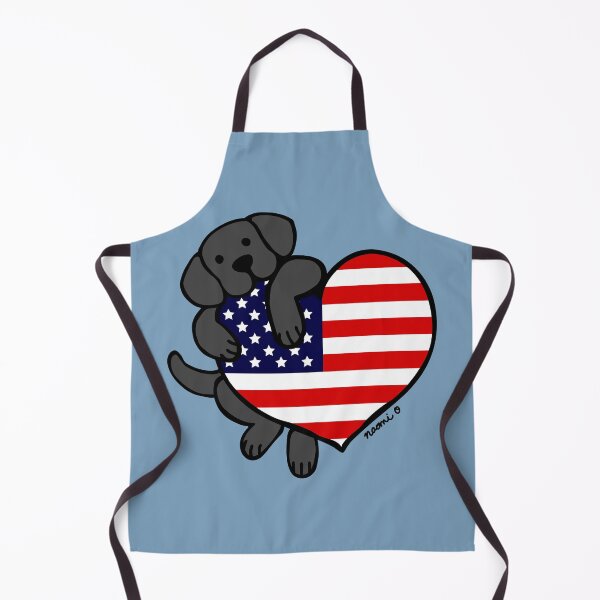Item preview, Black Labrador Holding Stars and Stripes Heart designed and sold by HappyLabradors.