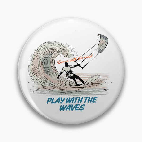 Item preview, Minimalist Kite Surfing Design, Wake Surfing, Surfing wave, Surfing Beach – Dance with the Waves designed and sold by Memorph.