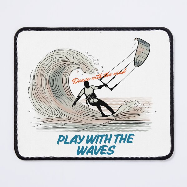 Item preview, Minimalist Kite Surfing Design, Wake Surfing, Surfing wave, Surfing Beach – Dance with the Waves designed and sold by Memorph.
