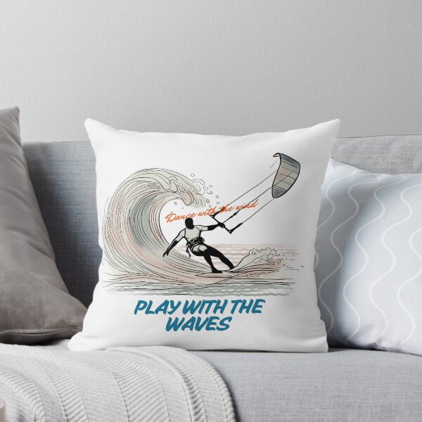 Item preview, Minimalist Kite Surfing Design, Wake Surfing, Surfing wave, Surfing Beach – Dance with the Waves designed and sold by Memorph.