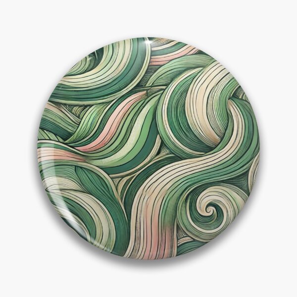 Item preview, Abstract Fluid Swirls - Organic Green & Pink Flowing Line Art designed and sold by LDArtWork.