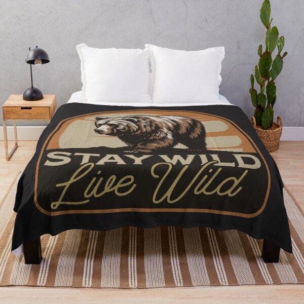 Item preview, Stay Wild - Live Wild Grizzly Bear designed and sold by AwesomeBeyondLimits.