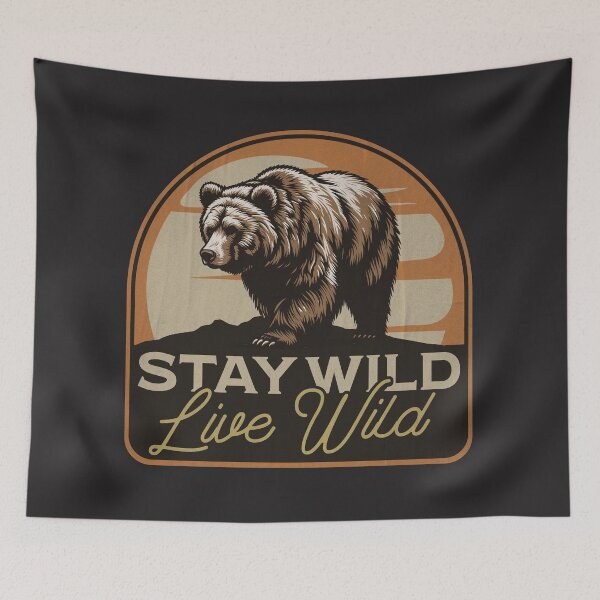 Item preview, Stay Wild - Live Wild Grizzly Bear designed and sold by AwesomeBeyondLimits.