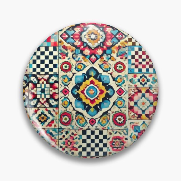 Item preview, Vibrant Mosaic Tile Pattern - Multicolor Geometric & Checkerboard Design designed and sold by LDArtWork.