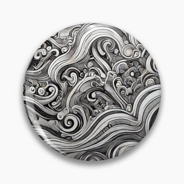 Item preview, Monochrome Abstract Swirls - Intricate Black & White Fluid Wave Pattern designed and sold by LDArtWork.