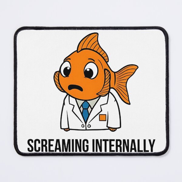 Item preview, Screaming Internally Funny Fish Scientist designed and sold by ThreadandThink.