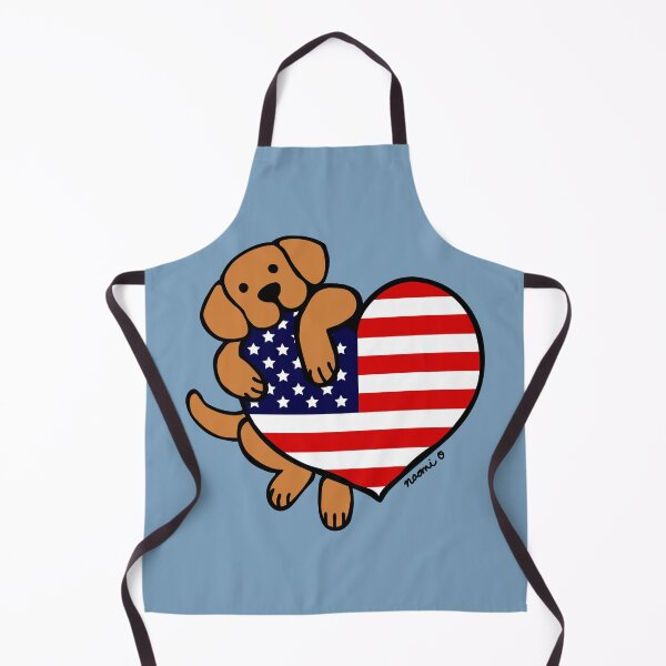 Item preview, Fox Red Labrador Holding Stars and Stripes Heart designed and sold by HappyLabradors.