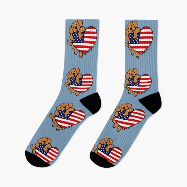 Item preview, Fox Red Labrador Holding Stars and Stripes Heart designed and sold by HappyLabradors.