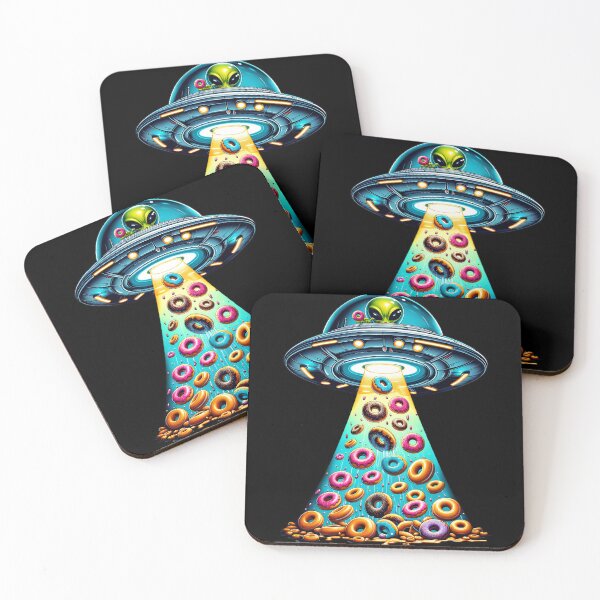 Item preview, UFO Alien Eating Donut Doughnut Lover Funny designed and sold by Kimberley King Art  King Art.