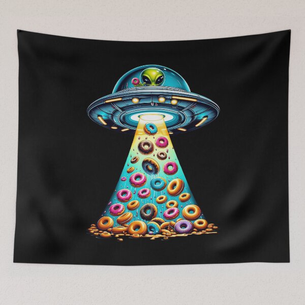 Item preview, UFO Alien Eating Donut Doughnut Lover Funny designed and sold by Kimberley King Art  King Art.