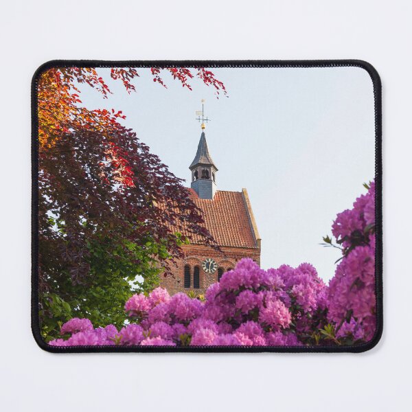 Item preview, Johanneskirche with rhododendron blossom, Bad Zwischenahn designed and sold by Torsten Krüger.