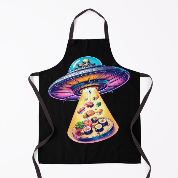 Item preview, UFO Alien Eating Sushi Sashimi Lover Funny designed and sold by Kimberley King Art King Art.