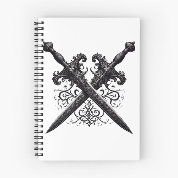 Item preview, Gothic ornate crossed swords, dark aesthetic. designed and sold by Eurem Art.