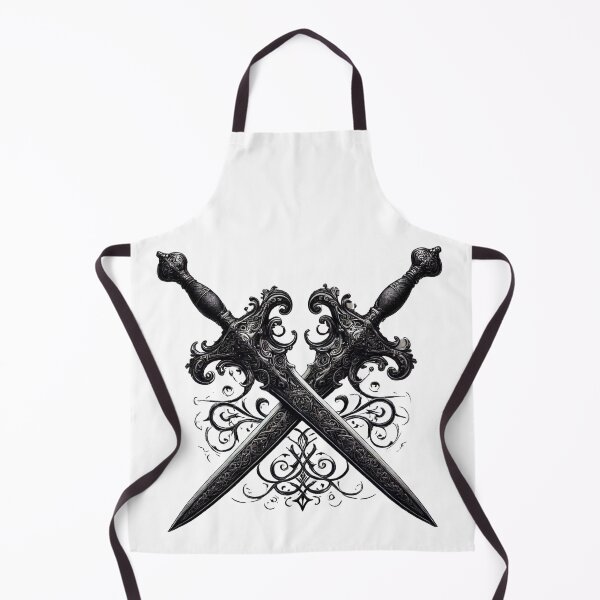 Item preview, Gothic ornate crossed swords, dark aesthetic. designed and sold by Eurem Art.