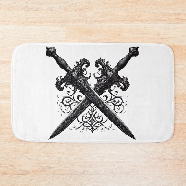 Item preview, Gothic ornate crossed swords, dark aesthetic. designed and sold by Eurem Art.