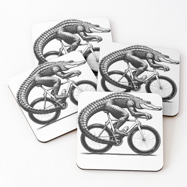 Item preview, Alligator Crocodile Riding Bike Biker Bicycle Lover Biking designed and sold by Kimberley King Art  King Art.
