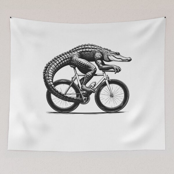 Item preview, Alligator Crocodile Riding Bike Biker Bicycle Lover Biking designed and sold by Kimberley King Art  King Art.