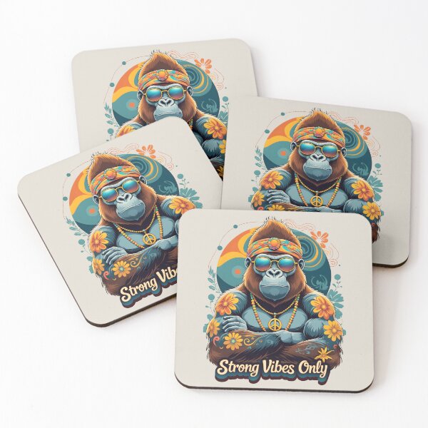 Item preview, Strong Vibes Only - Groovy Gorilla Boho 70s Art | LaLi Designs designed and sold by LaLi-Designs.