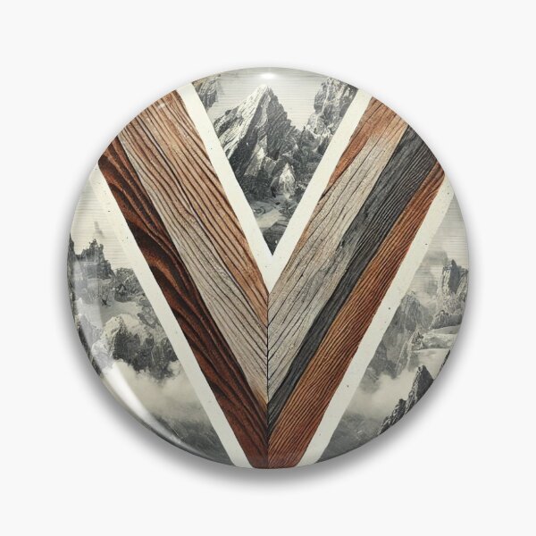 Artikelvorschau, Surreal Geometric Mountain Art - Nature Meets Abstract Wooden Triangle entworfen und verkauft von LDArtWork.