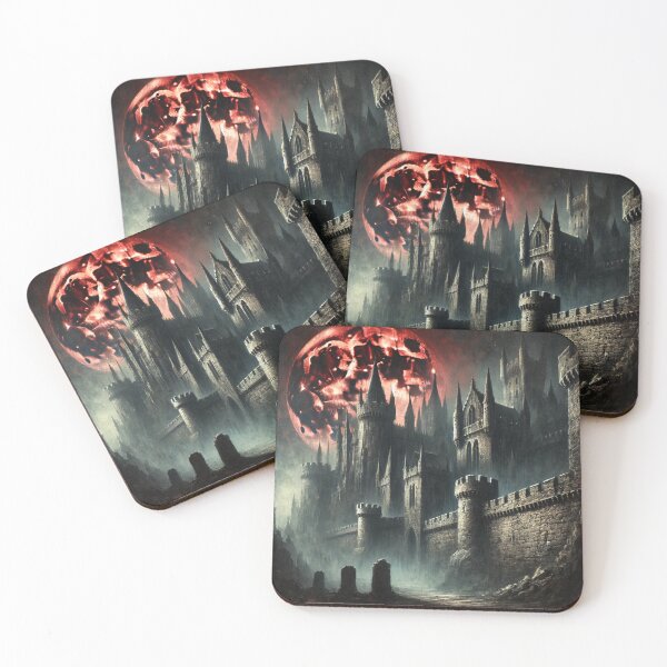 Item preview, Dark castle under a blood-red moon. designed and sold by Eurem Art.