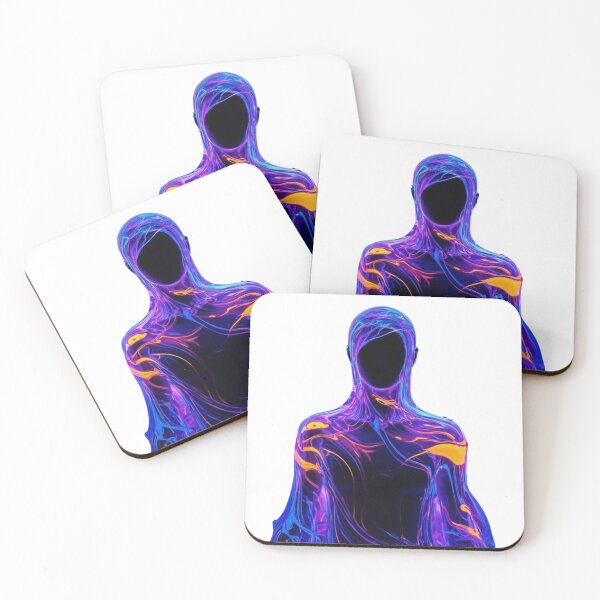 Item preview, Vibrant Flowing Humanoid Figure in Blue, Purple, and Orange designed and sold by DscapeDesigns.