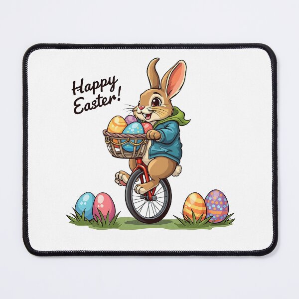 Item preview, Happy Easter Bunny on a Unicycle with basket of Eggs designed and sold by likeforcode.