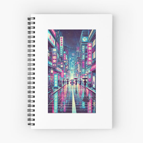 Item preview, Cyberpunk Neon Cityscape - Futuristic Rainy Street with Vibrant Lights designed and sold by LDArtWork.