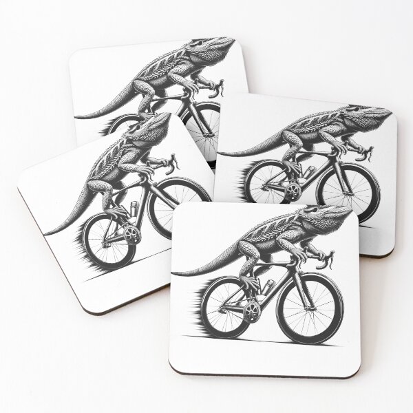 Item preview, Bearded Dragon Riding Bike Biker Bicycle Lover Biking designed and sold by Kimberley King Art  King Art.