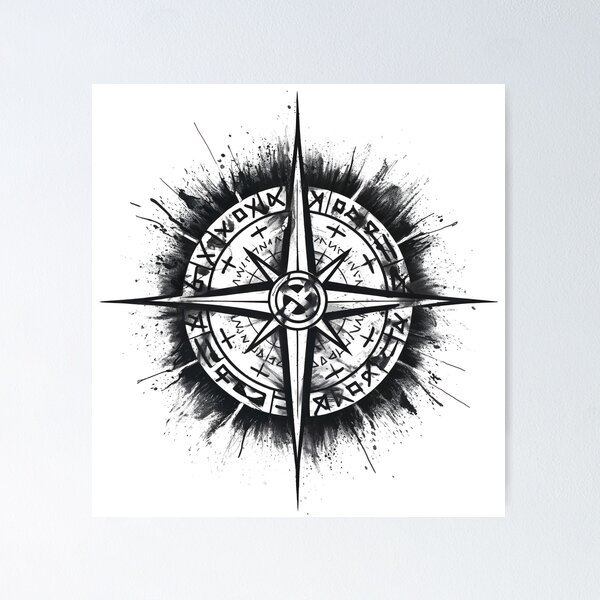 Item preview, Viking Compass designed and sold by Angry Swan Designs.