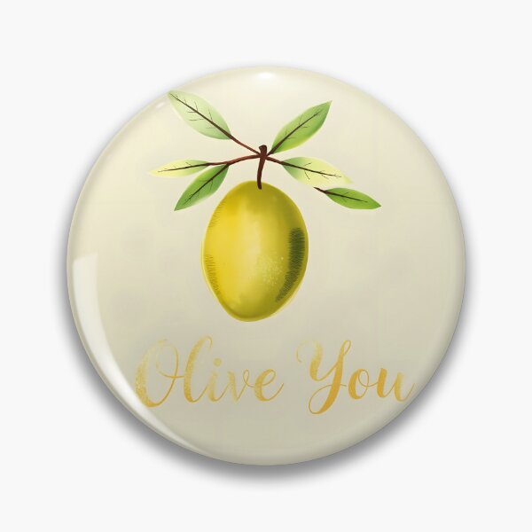 Item preview, Olive You - funny olive-love text letters pun with an aethestetic pastel olive illustration designed and sold by EmeraldeaArt.