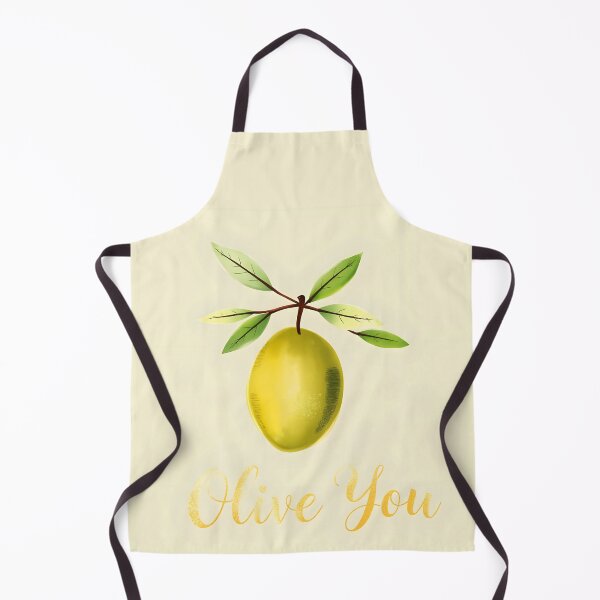 Item preview, Olive You - funny olive-love text letters pun with an aethestetic pastel olive illustration designed and sold by EmeraldeaArt.